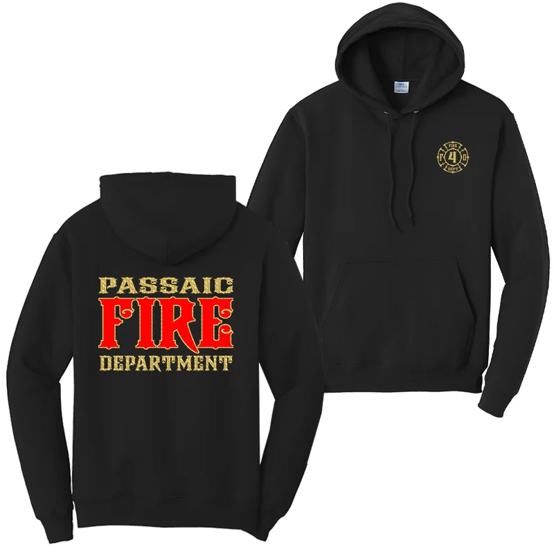 Traditional Fire Department Design, Firefighter Fleece Pullover Hoodie