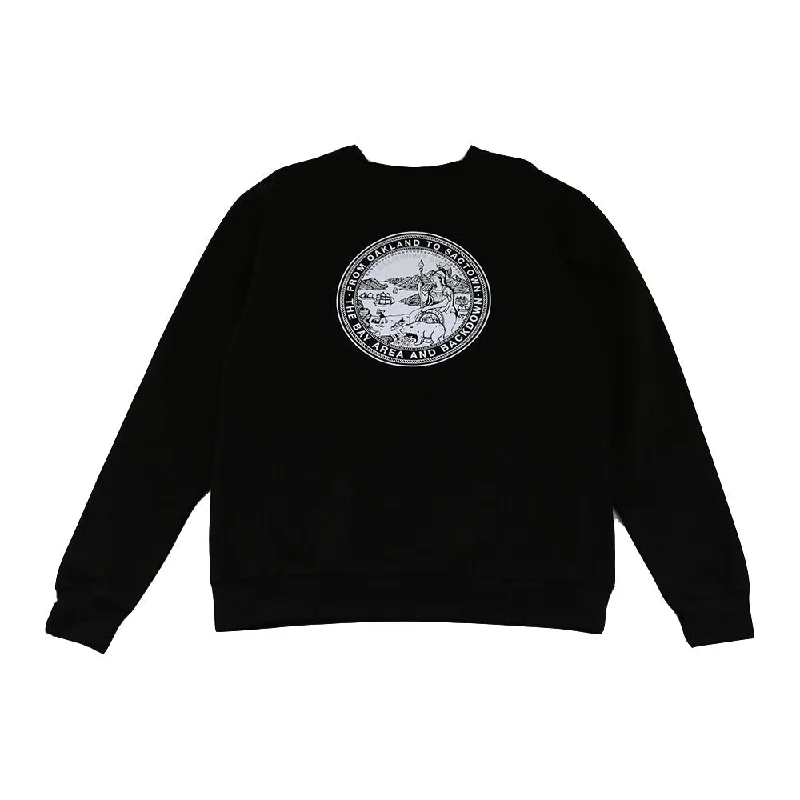 Mens Cali State Seal Crewneck Sweatshirt Black