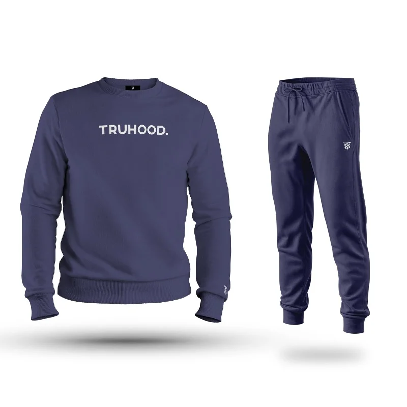 Premium Men's & Boys' Navy Sweatshirt Tracksuit Set | Navy Blue Options | OG High Density Print