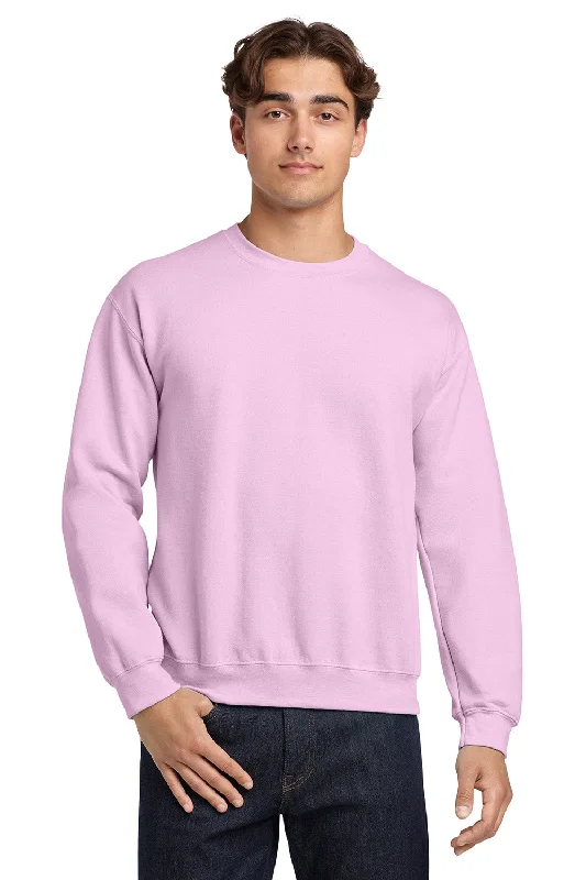 Gildan Mens Pill Resistant Fleece Crewneck Sweatshirt - Light Pink