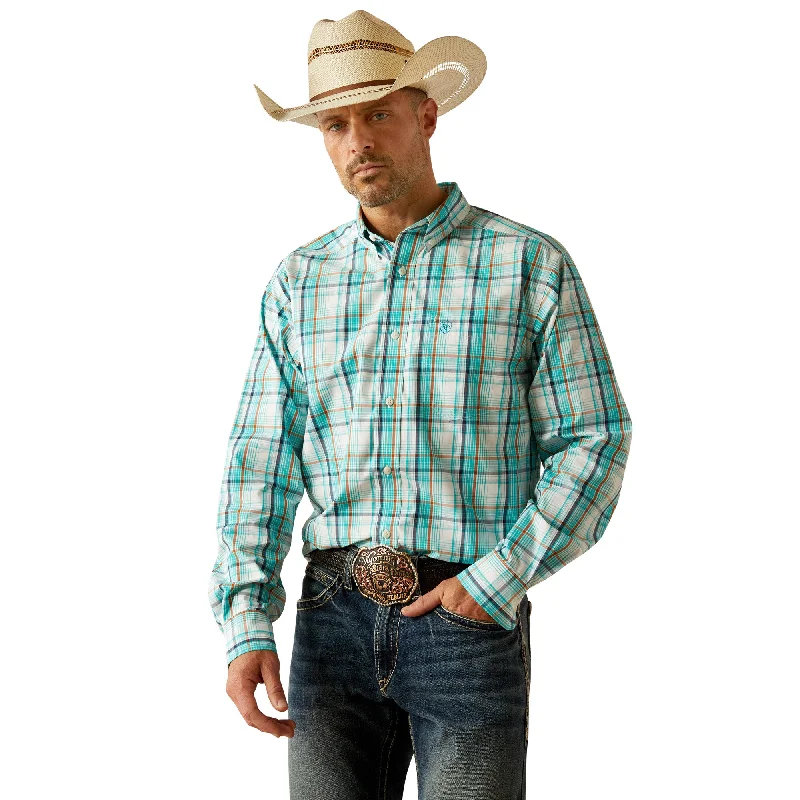 ARIAT PRO JUSTICE TEAL LONG SLEEVE SHIRT