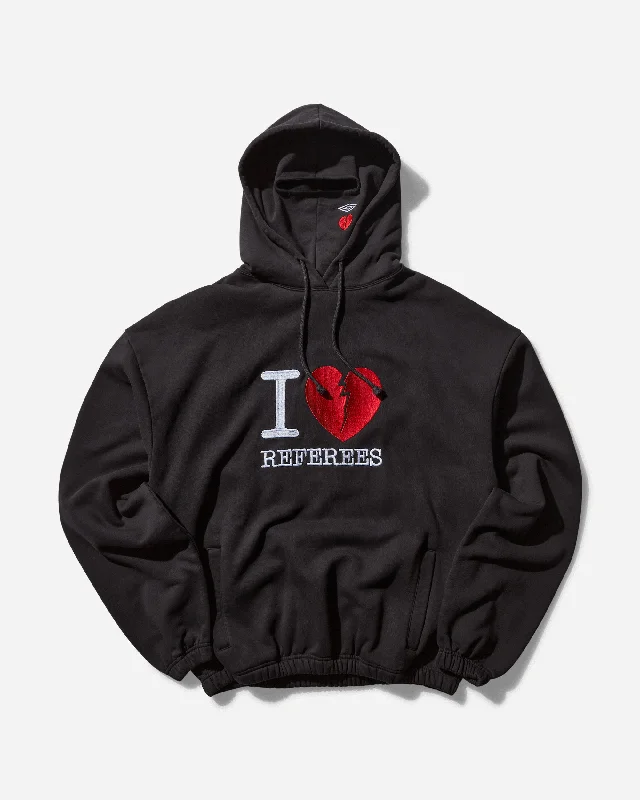 Men's I Love Referees Masked Hoodie Black