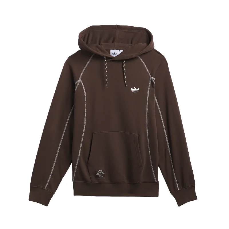 Adidas Schmoofoil Featherweight Hoodie - Dark Brown / Core White