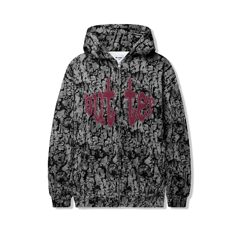 Butter Frenzy Zip-Thru Hood - Grey Camo