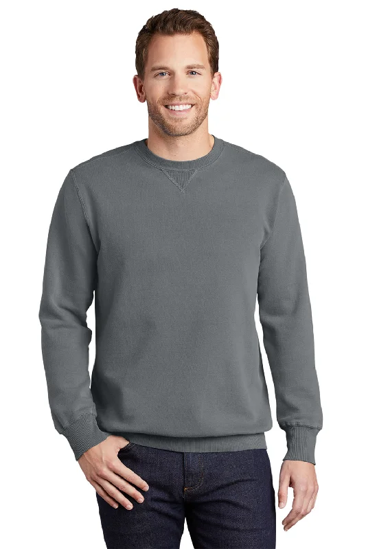 Port & Company Mens Beach Wash Fleece Crewneck Sweatshirt - Pewter Grey