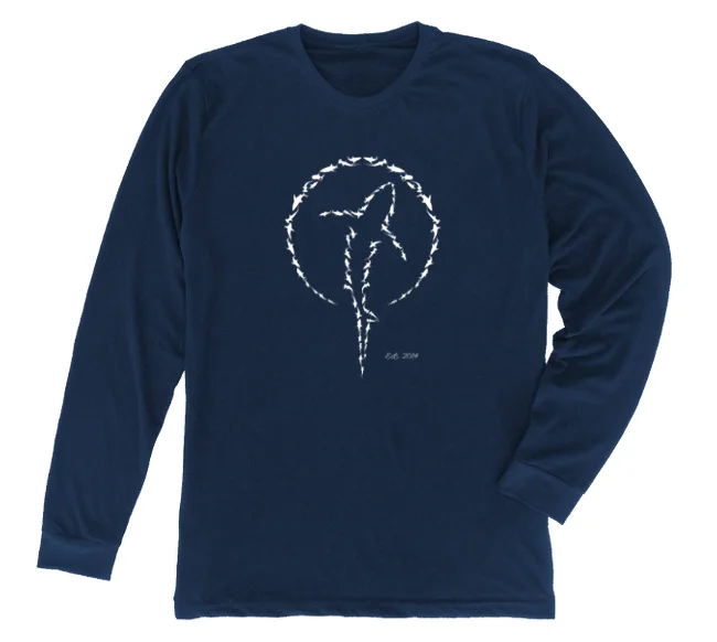 Shark Zen 10th Anniversary Long Sleeve T-Shirt [Special Edition / Navy / Front]