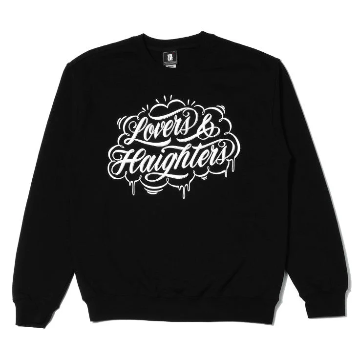 Mens True Love & Haight Crewneck Sweatshirt Black