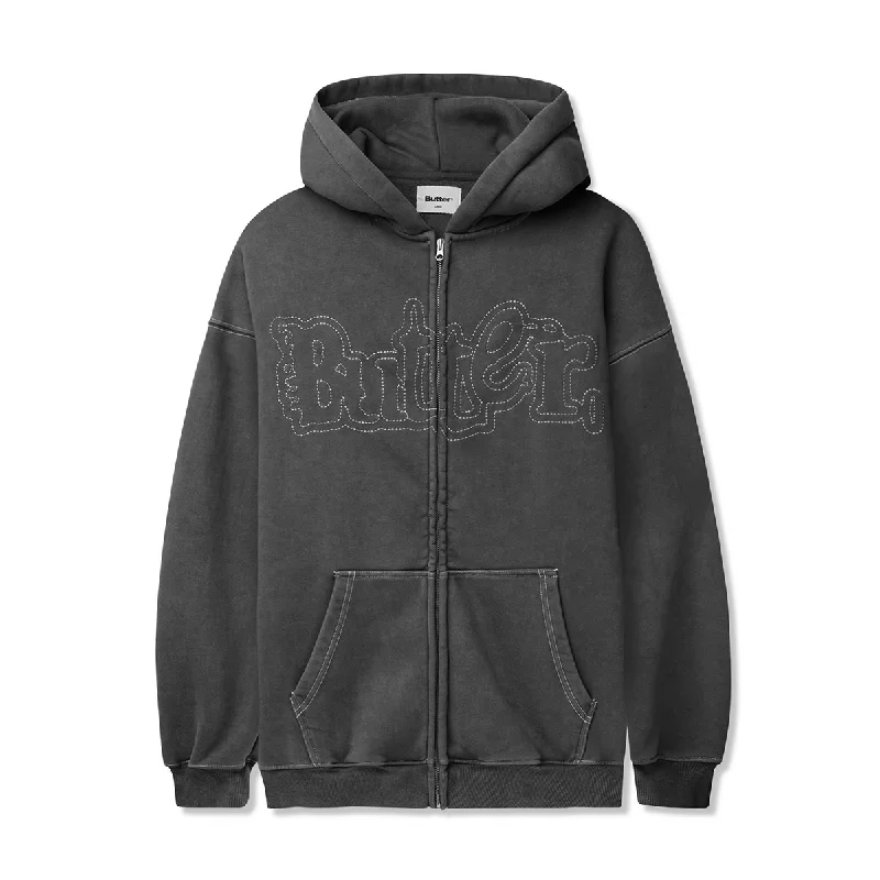 Butter Breakdown Zip Hoodie - Washed Black