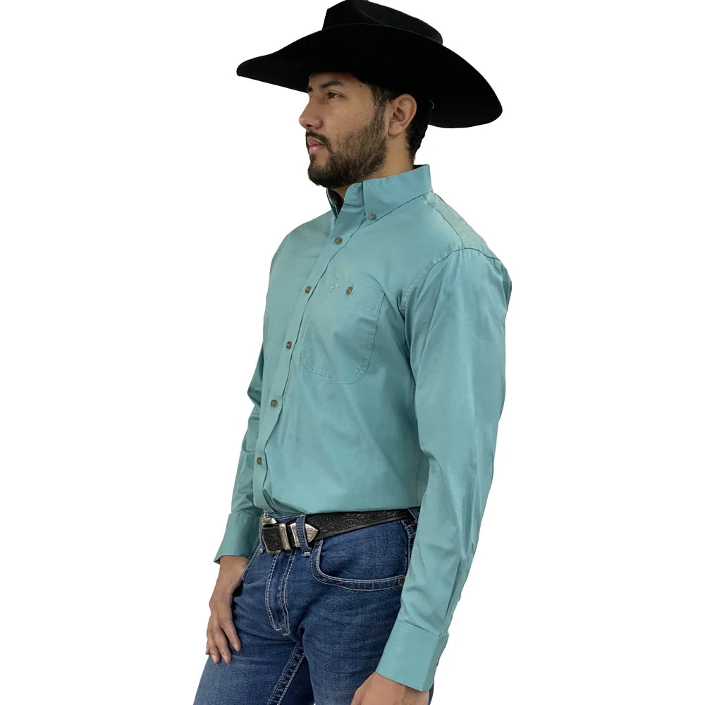 WRANGLER GEORGE STRAIT TURQUOISE LONG SLEEVE SHIRT