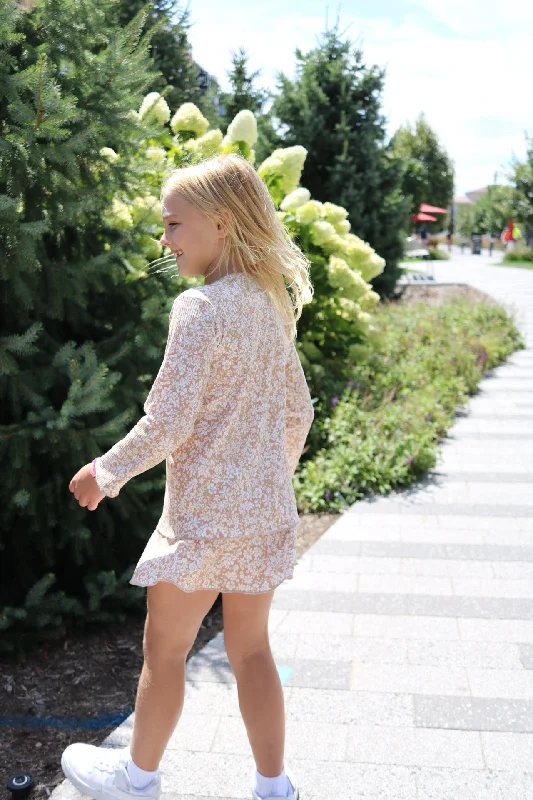 Beige Floral Long Sleeve