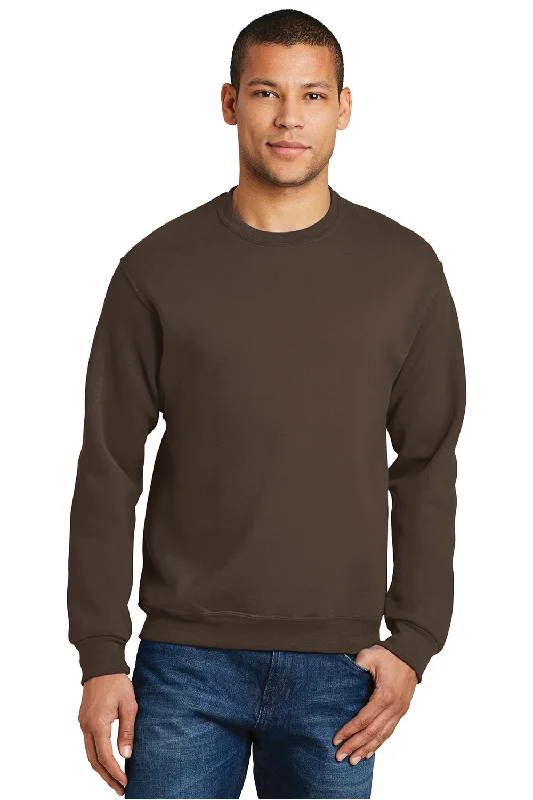 Jerzees Mens NuBlend Fleece Crewneck Sweatshirt - Chocolate Brown - Closeout