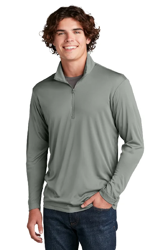 Sport-Tek Mens Competitor Moisture Wicking 1/4 Zip Sweatshirt - Concrete Grey