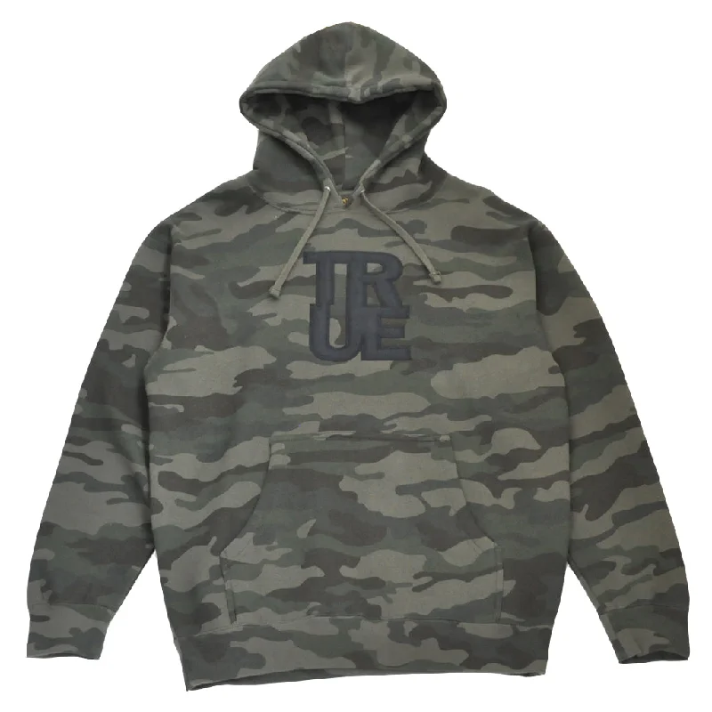 Mens True Logo Hoodie Olive Camo