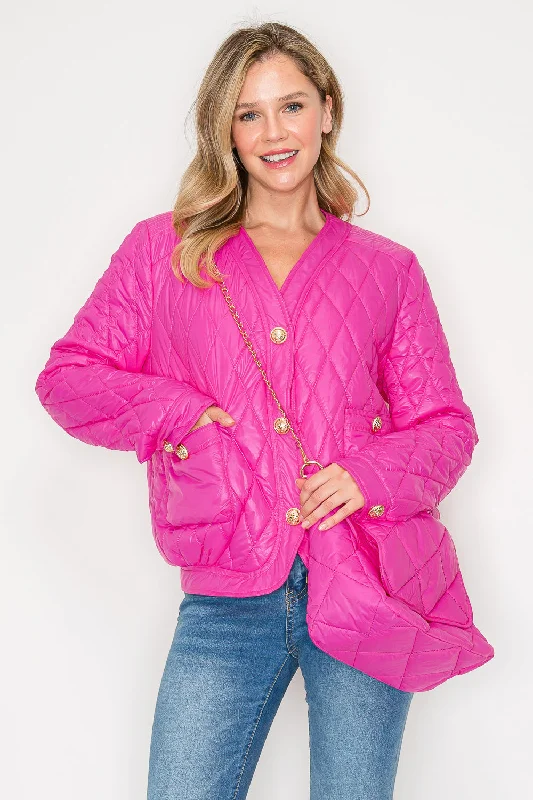 Johya Puffer Jacket - Hot Pink