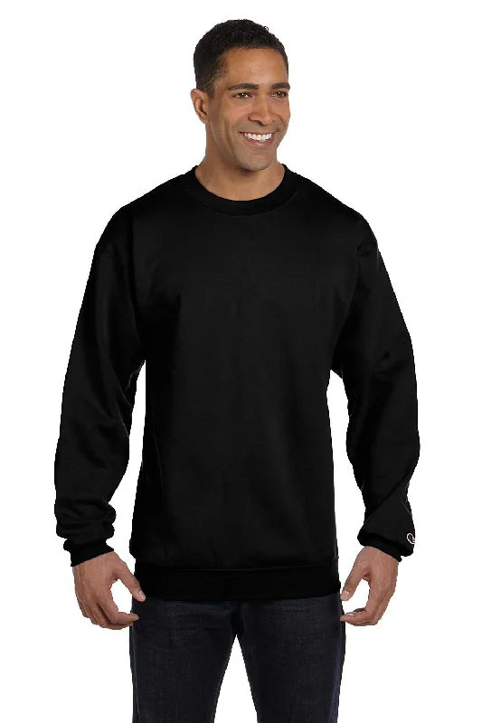 Champion Mens Double Dry Eco Moisture Wicking Fleece Crewneck Sweatshirt - Black