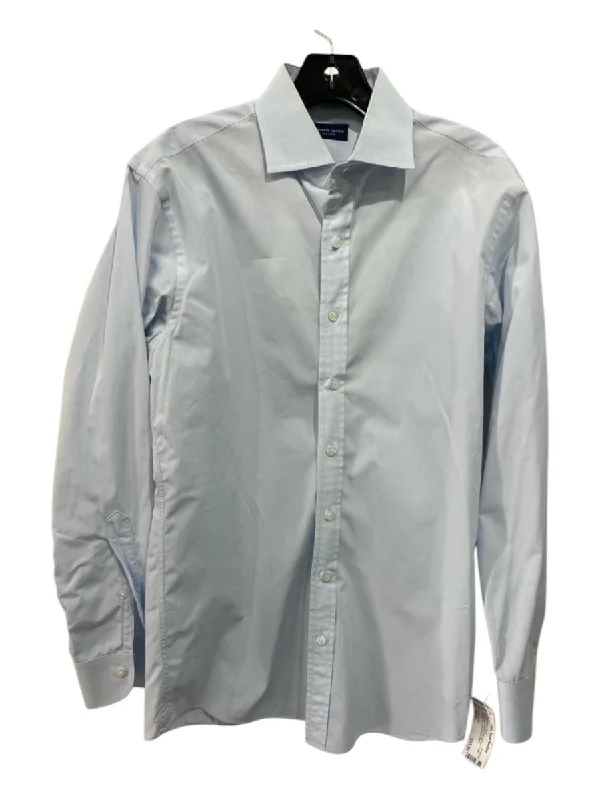 Proper Cloth Size Est M Light blue Cotton Solid Spread Collar Long Sleeve Shirt