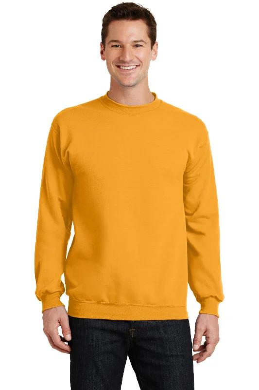 Port & Company Mens Core Pill Resistant Fleece Crewneck Sweatshirt - Gold