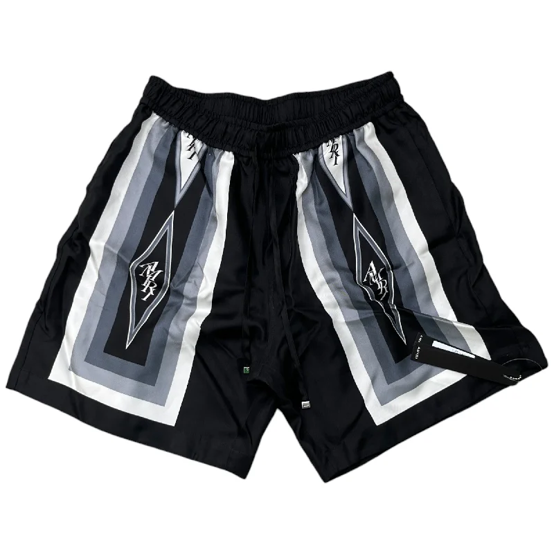 Men's Retro Diamond Shorts Black Size S