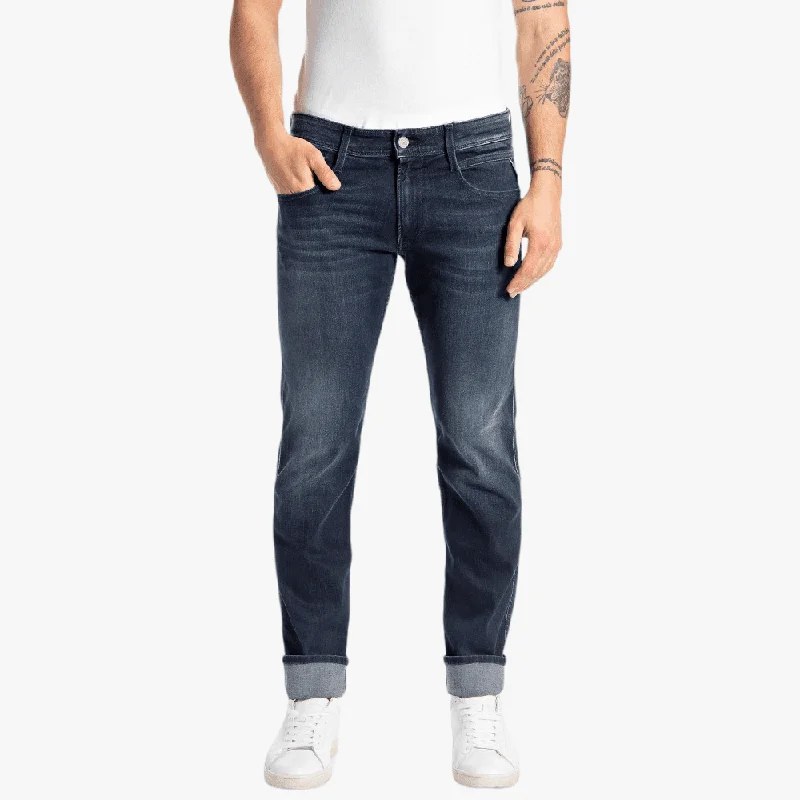 Replay Mens Anbass Stretch Slim Fit Jean Dark Blue