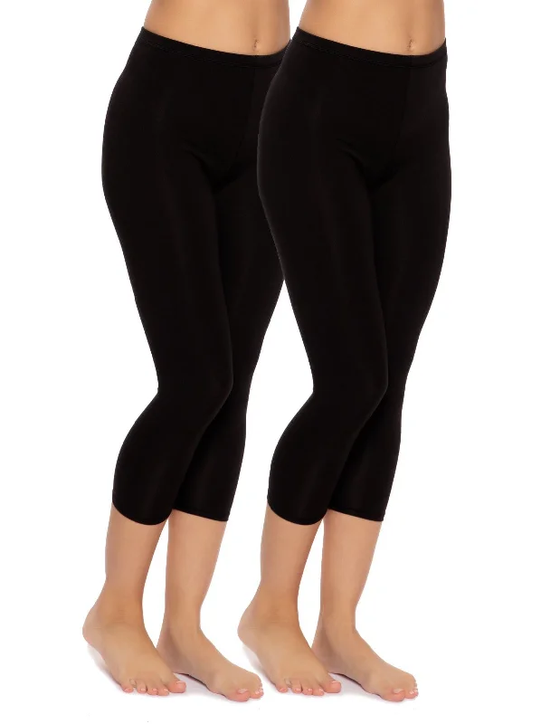 Cotton Modal Capri Leggings 2-Pack