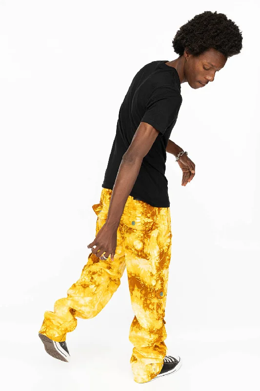 ORIGINAL ROBIN’S JEAN CALL OF DUTY CARGO PANTS IN TYE DYE TAN YELLOW