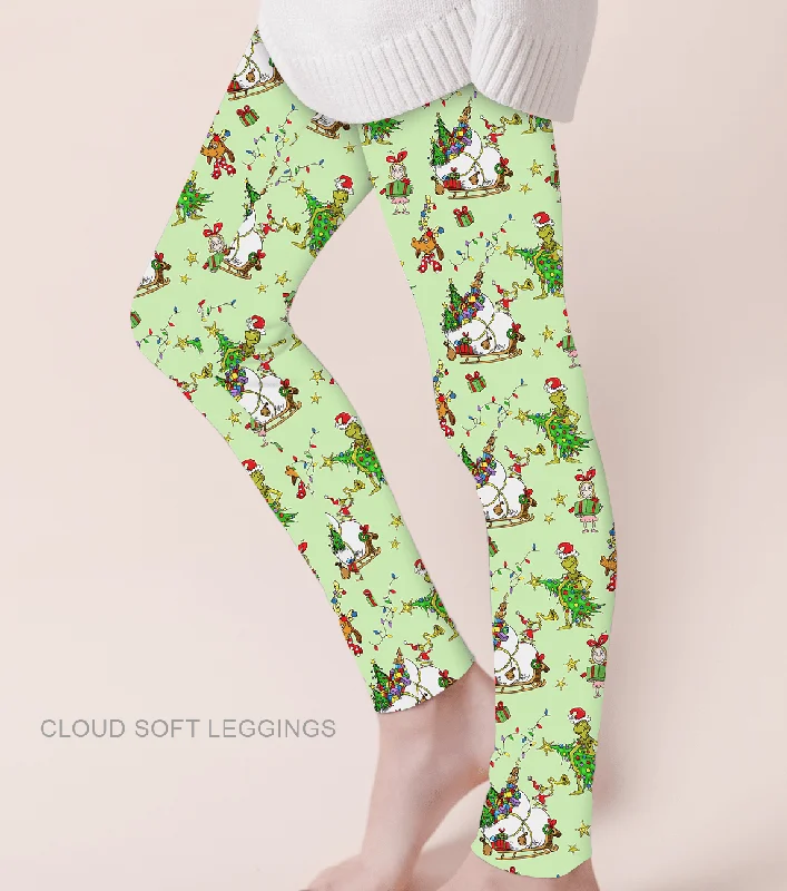 Naughty or Nice Cheer Meister - Adult & Kids Casual Cloud Soft Yoga Band Leggings