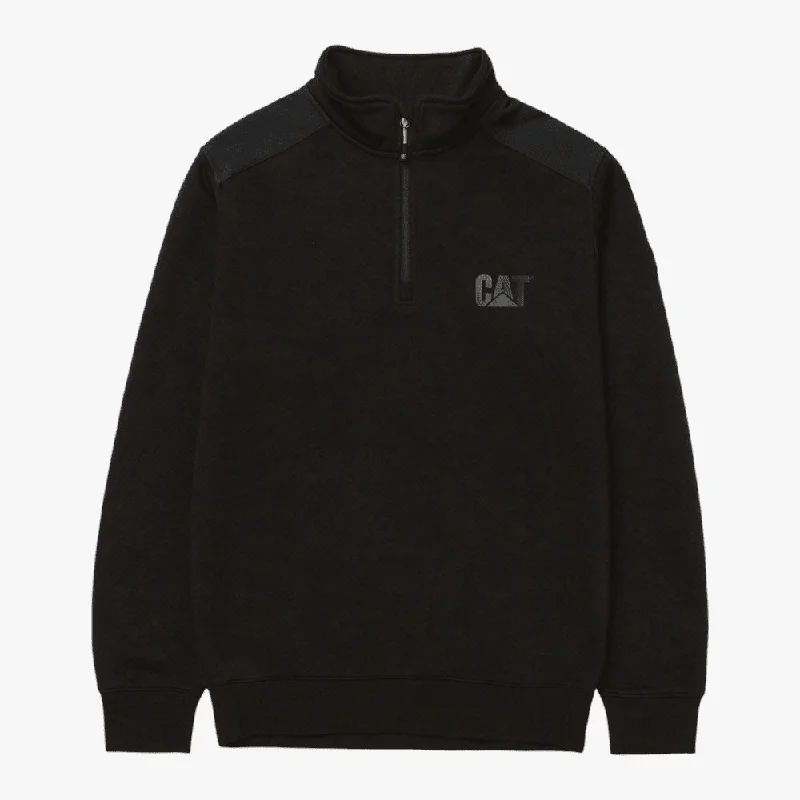 Caterpillar Mens Essential 1/4 Zip Sweatshirt Black