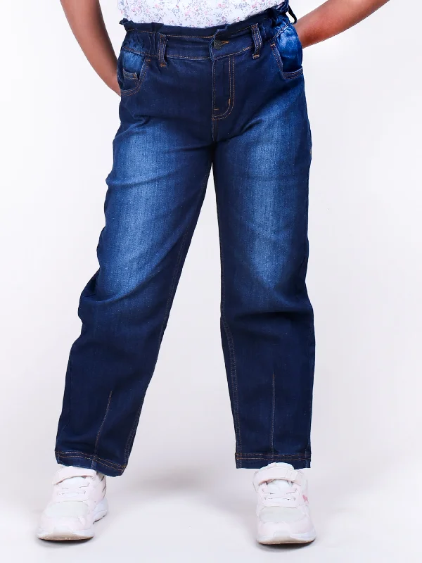 Girls Paper Bag Jeans Pant