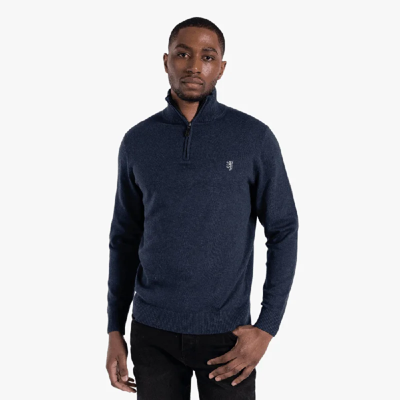 Pringle Mens Knitwear 1/4 Zip Sweater Navy