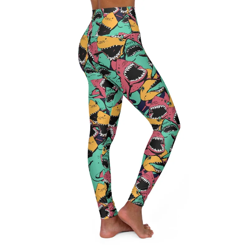 SHE REBEL - Shark Bite Yoga Leggings