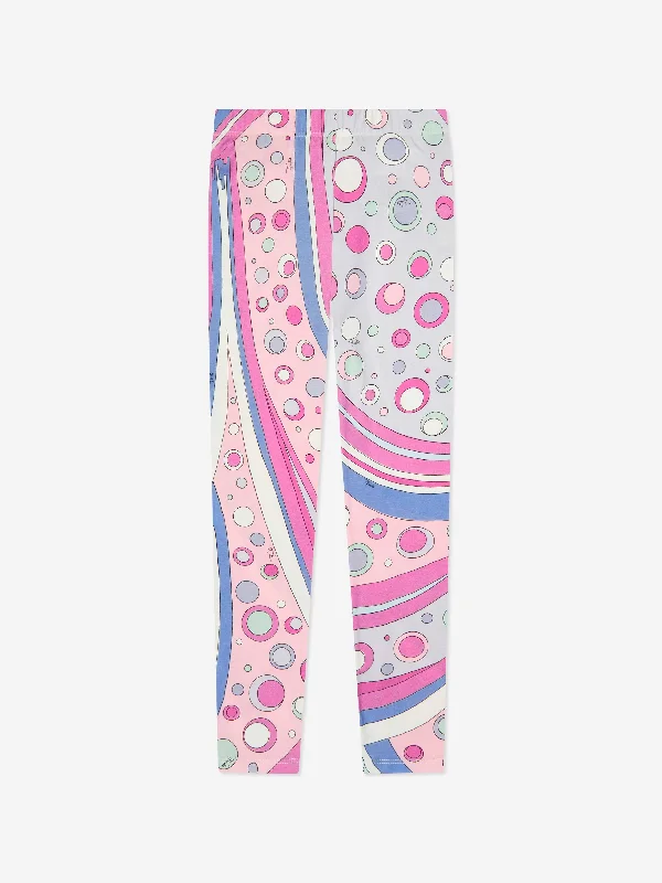 Girls Fontane Print Leggings in Pink