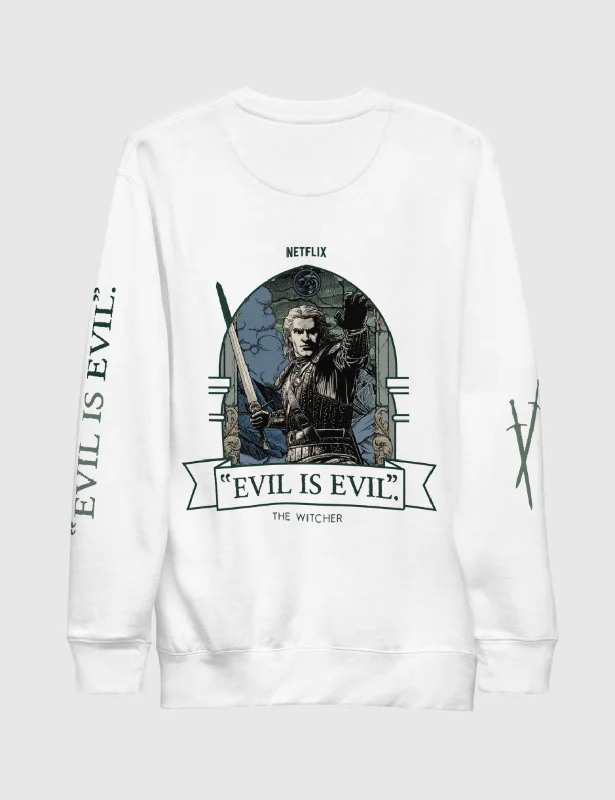 The Witcher Evil is Evil Unisex Premium Sweatshirt [White]