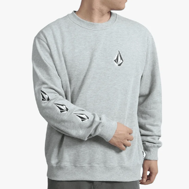 Volcom Mens Iconic Stone Crew Sweater Heather Grey