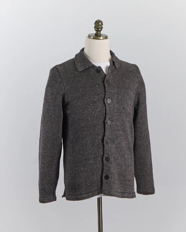 Signature 100% Washed Linen Charcoal Marl Shirt Jacket