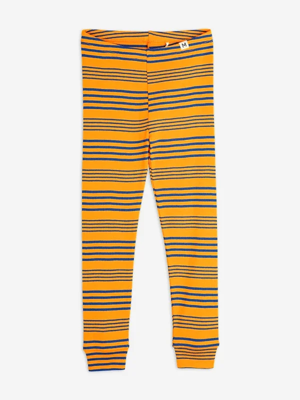 Kids Striped Leggings in Orange