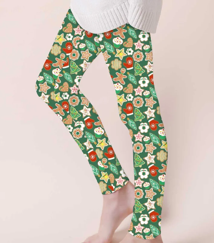 Holiday Classics Christmas Cookies - Adult & Kids Casual Cloud Soft Yoga Band Leggings