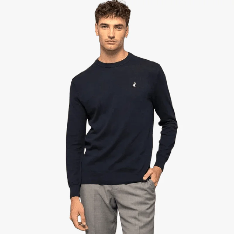 Polo Mens Long Sleeve Essential Crew Sweater Navy