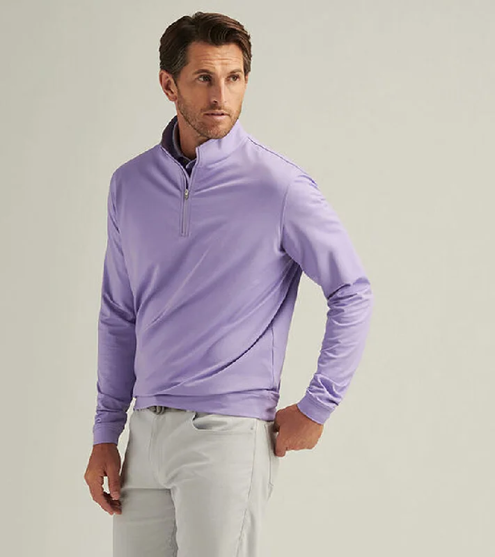 Peter Millar Men's Perth Mélange Performance 1/4 Zip Pullover Sweater - Ultra Violet