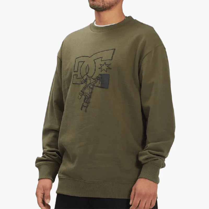 Dc Mens Fill In Crew Sweater Ivy Green