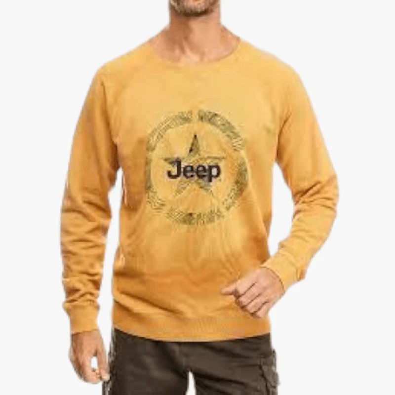 Jeep Mens Brushed Fleece Pullover Mustard