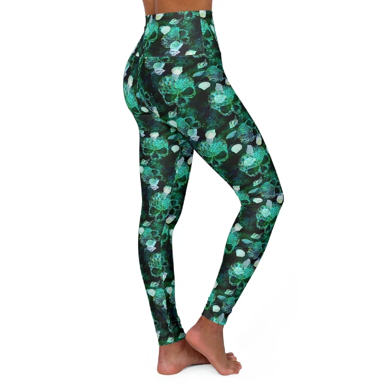 SHE REBEL - Watercolor Marine Skulls Yoga Leggings