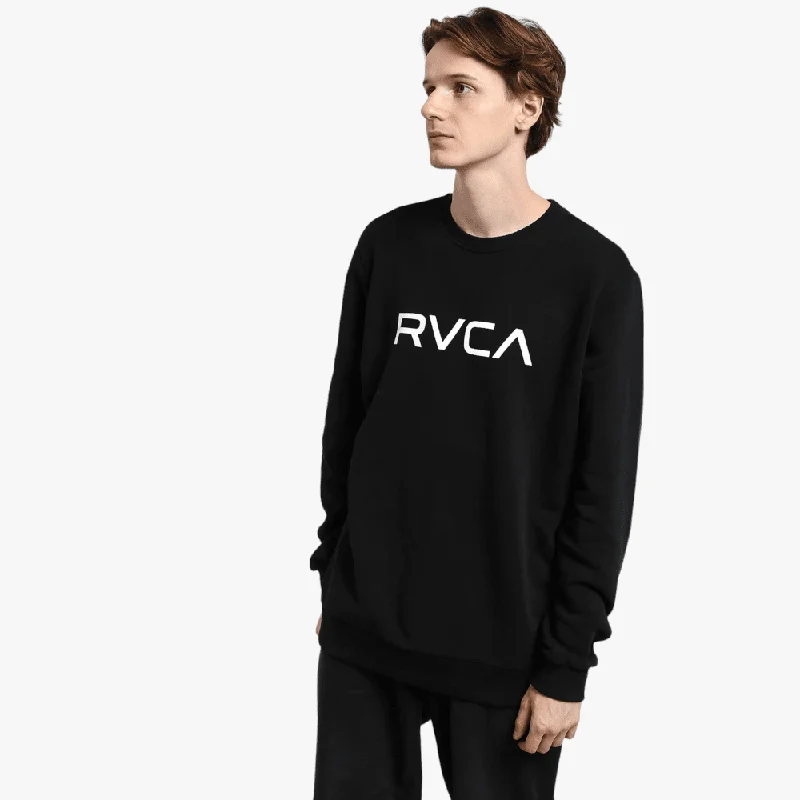 Rvca Mens Big Crew Pullover Sweater Black