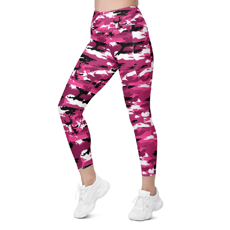 Pink Camo Leggings with Pockets