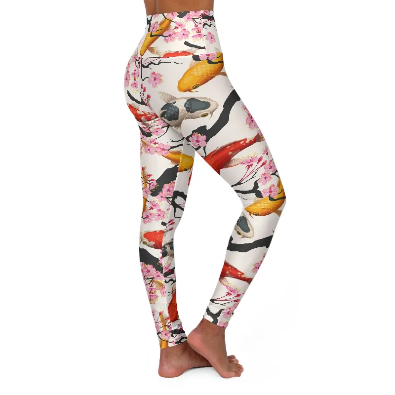 SHE REBEL - Koi Pond Print Yoga Leggings