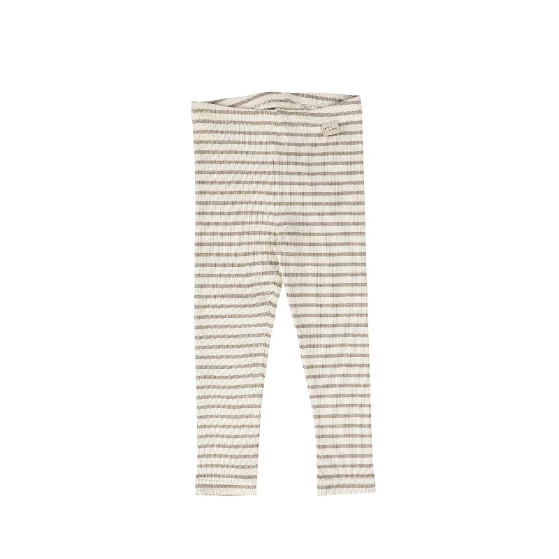 PETIT PIAO TAUPE STRIPE RIBBED LEGGING [FINAL SALE]