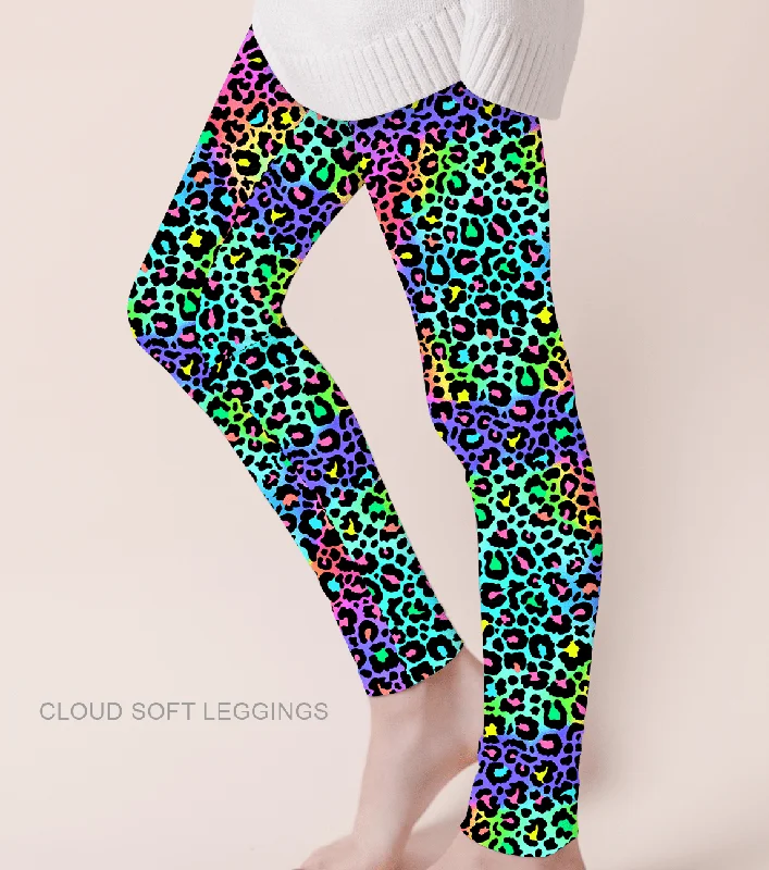 Most Wanted Lizzy Leopard - Adult & Kids Casual Cloud Soft Yoga Band Leggings