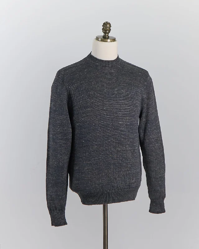 100% Washed Linen Stretch Crewneck