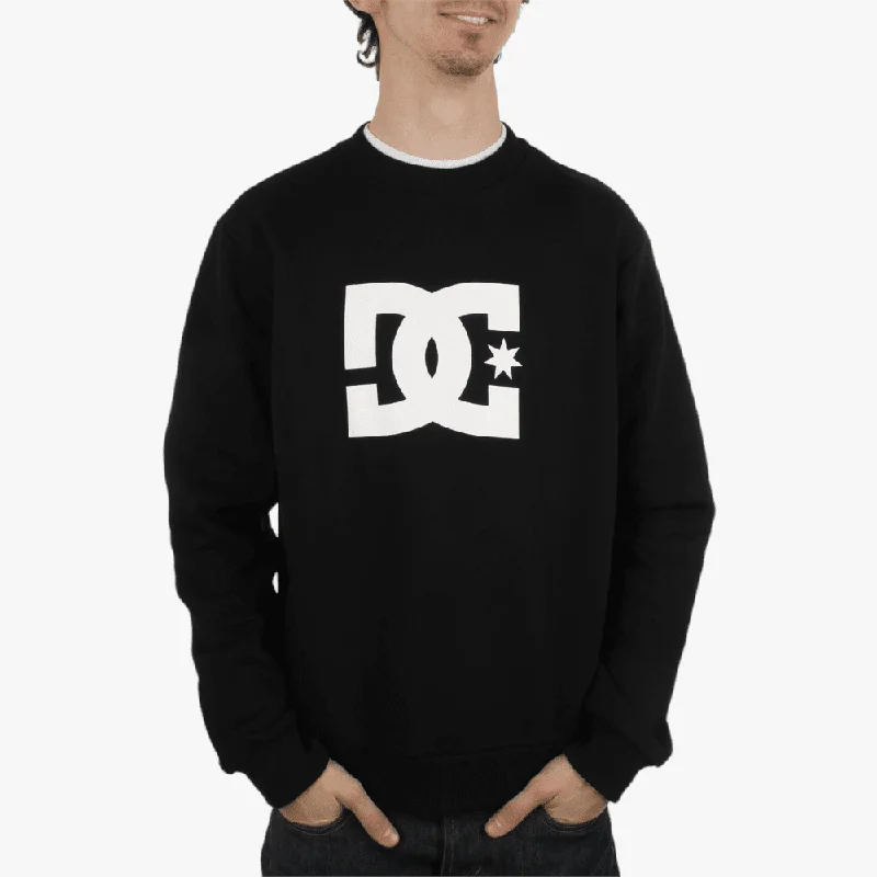 Dc Mens Star Crew Pullover Sweater Black