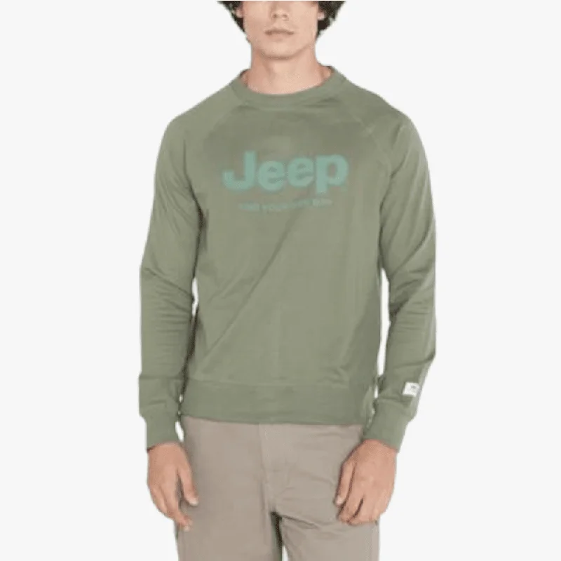 Jeep Mens Logo Applique Raglan Sweater Wavelite