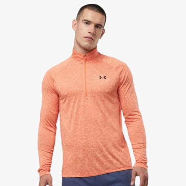 Under Armour Men's Tech 1/2 Zip Sweater 866 Orange Mel